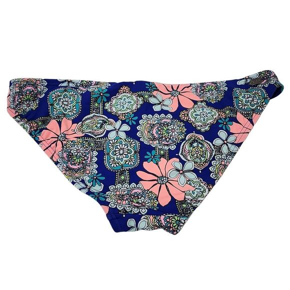 Hobie Womens Pink Blue Floral Bikini Bottom With Adjustable‎ Side Straps Size XL - Picture 8 of 9